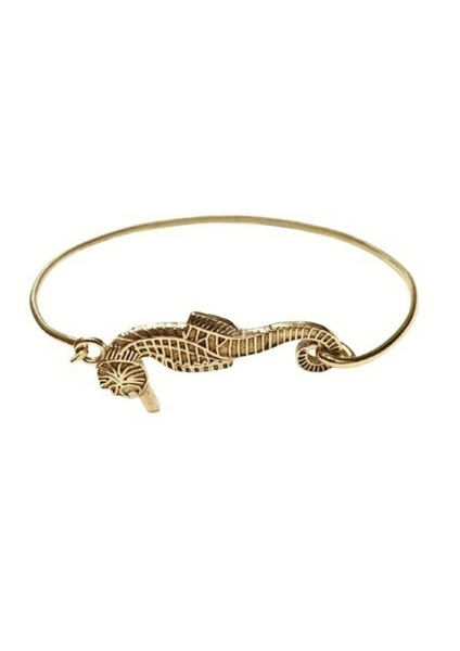 Messing Armreifen Tier Seepferd Geschenk Armband Handgelenk brass trend trending trendy fein gearbeitet handgemacht weihnachtsgeschenk gold einzigartig Armband 